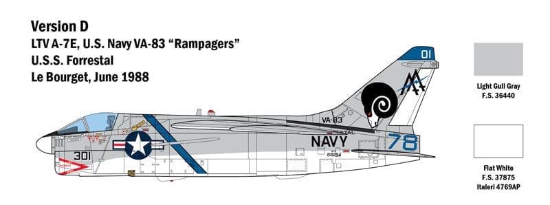 303 - Italeri - 2797 - Vought A-7E Corsair II - paint schemes