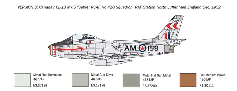 303 - Italeri - 2799 - Canadair CL-13 / North American F-86E Sabre - paint schemes