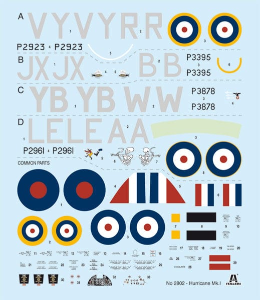 400 - Italeri - 2802 - Hawker Hurricane Mk I ‘Battle of Britain’ - decals
