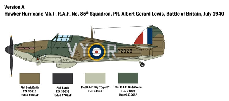 300 - Italeri - 2802 - Hawker Hurricane Mk I ‘Battle of Britain’ - paint schemes