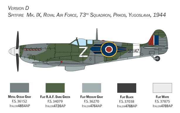 303 - Italeri - 2804 - Supermarine Spitfire Mk IX - paint schemes