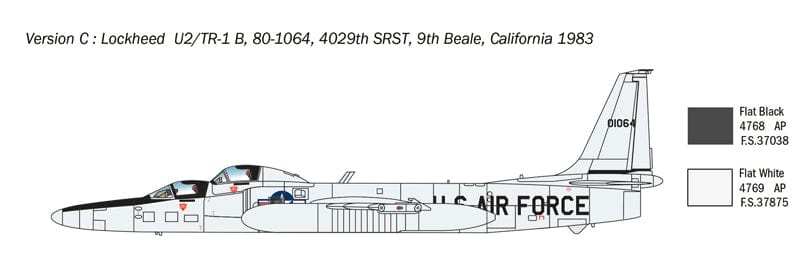 302 - Italeri - 2809 - Lockheed TR-1A/B / TU-2S/U-2S Dragon Lady - paint schemes