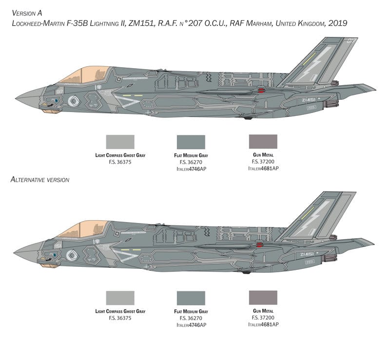 300 - Italeri - 2810 - Lockheed Martin F-35B Lightning II - paint schemes