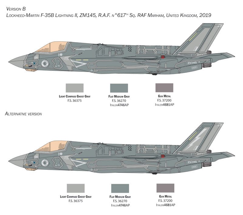 301 - Italeri - 2810 - Lockheed Martin F-35B Lightning II - paint schemes