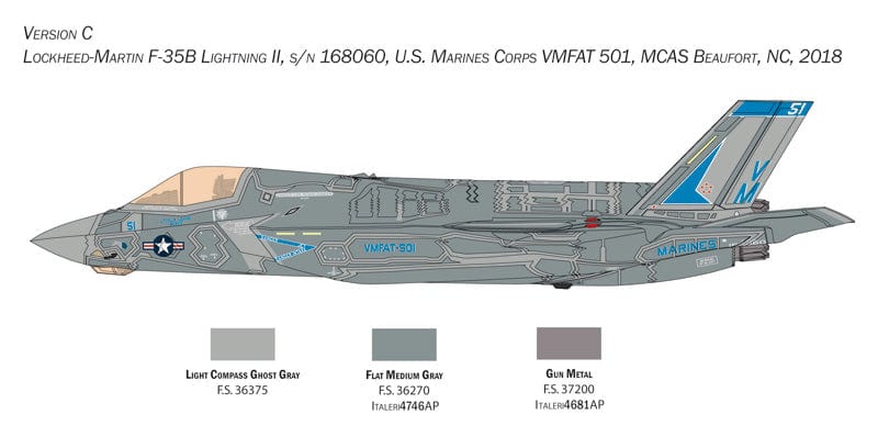 302 - Italeri - 2810 - Lockheed Martin F-35B Lightning II - paint schemes