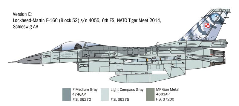 304 - Italeri - 2825 - Lockheed Martin F-16C Fighting Falcon - paint schemes