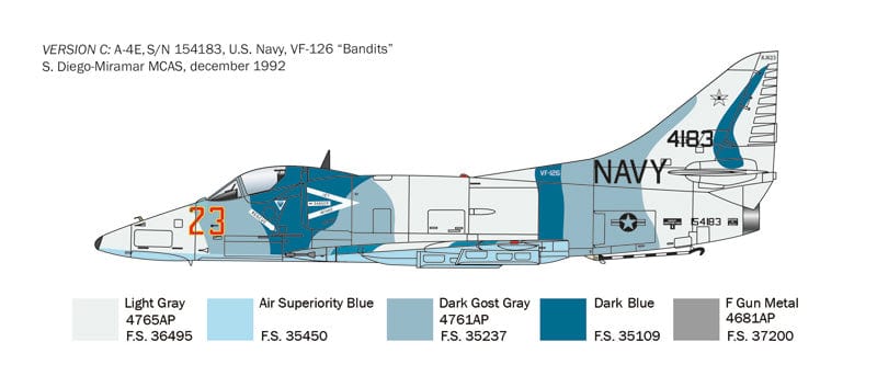 302 - Italeri - 2826 - Douglas A-4E/F/G Skyhawk - paint schemes