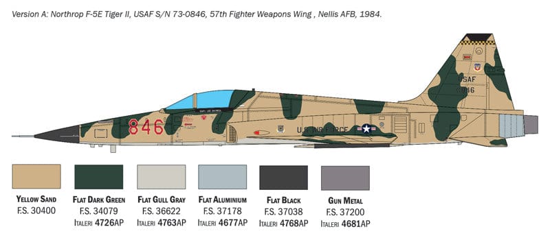 300 - Italeri - 2827 - Northrop F-5E Tiger II - paint schemes