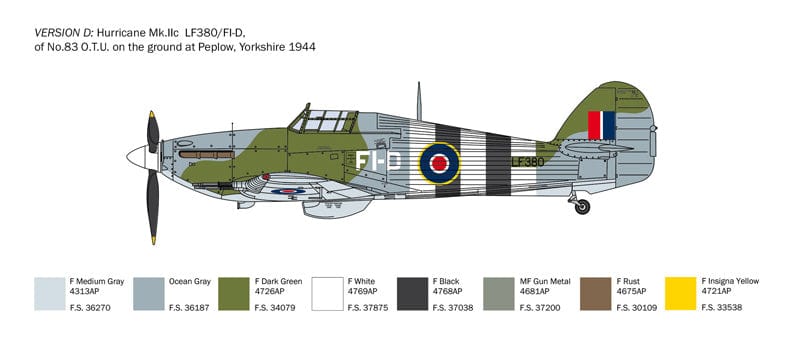 303 - Italeri - 2828 - Hawker Hurricane Mk IIC - paint schemes