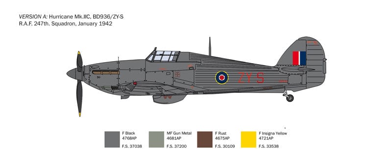 300 - Italeri - 2828 - Hawker Hurricane Mk IIC - paint schemes