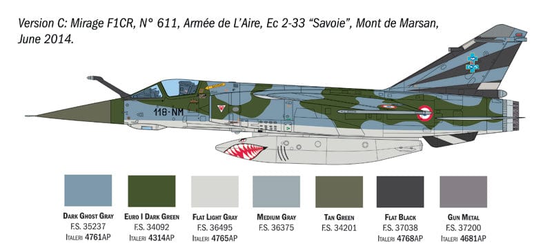 302 - Italeri - 2839 - Dassault Mirage F1 C/CR - paint schemes