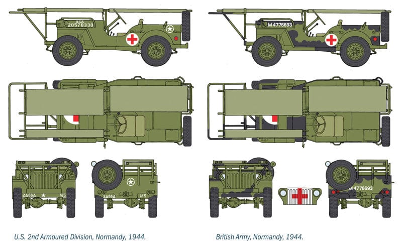 300 - Italeri - 326 - Willys MB ¼ ton 4x4 Jeep Ambulance - paint schemes