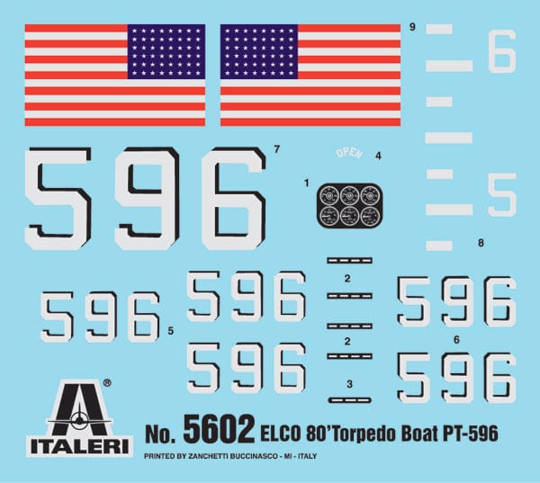 400 - Italeri - 5602 - Elco 80’ Torpedo Boat PT-596 - decals