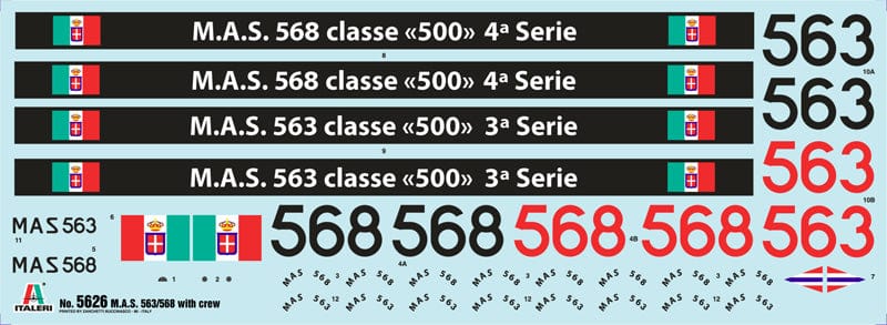 400 - Italeri - 5626 - MAS 563/568 with Crew - decals