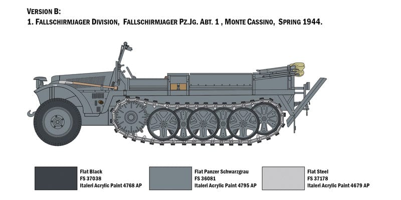 301 - Italeri - 6561 - Sd.Kfz. 10 with German Paratroopers - paint schemes
