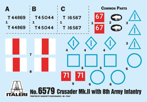 400 - Italeri - 6579 - Crusader II with 8th Army Infantry - decals