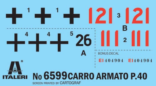 400 - Italeri - 6599 - Carro Armato P40 - decals