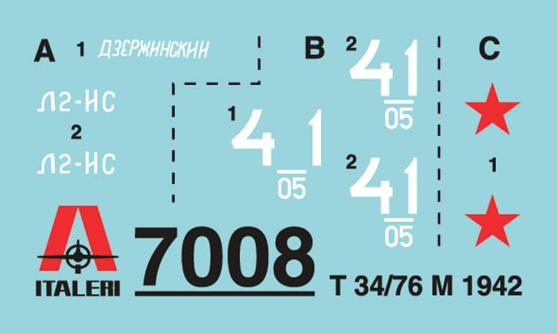 400 - Italeri - 7008 - T 34/76 Model 1942 - decals