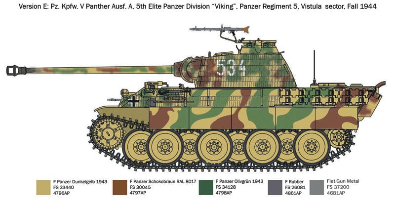 304 - Italeri - 7018 - Pz.Kpfw. V Panther Ausf. A - paint schemes