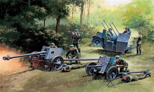 150 - Italeri - 7026 - German Guns Set: PaK 36 / PaK 40 / FlaK 38 - box art