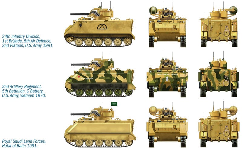 Italeri - 7066 - M163 Vulcan - paint schemes