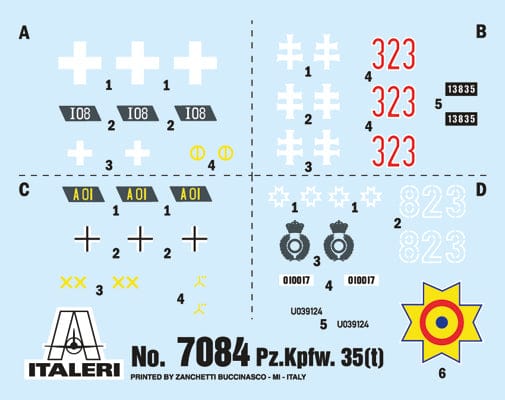 400 - Italeri - 7084 - Pz.Kpfw. 35(t) - decals