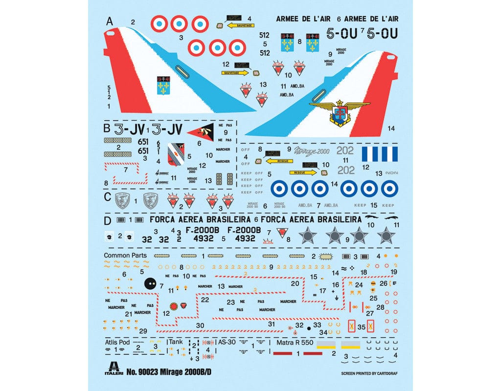 400 - Italeri - 90023 - Dassault Mirage 2000D - decals