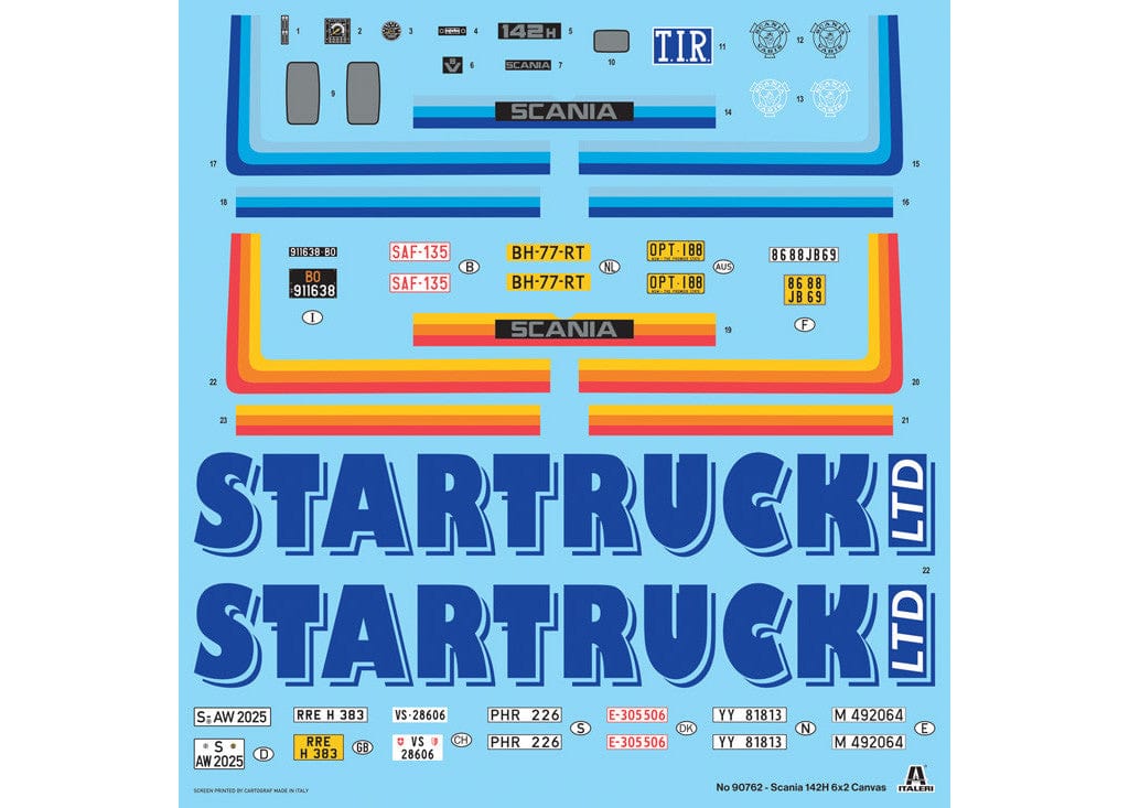 400 - Italeri - 90762 - Scania 142H 6x2 Canvas - decals