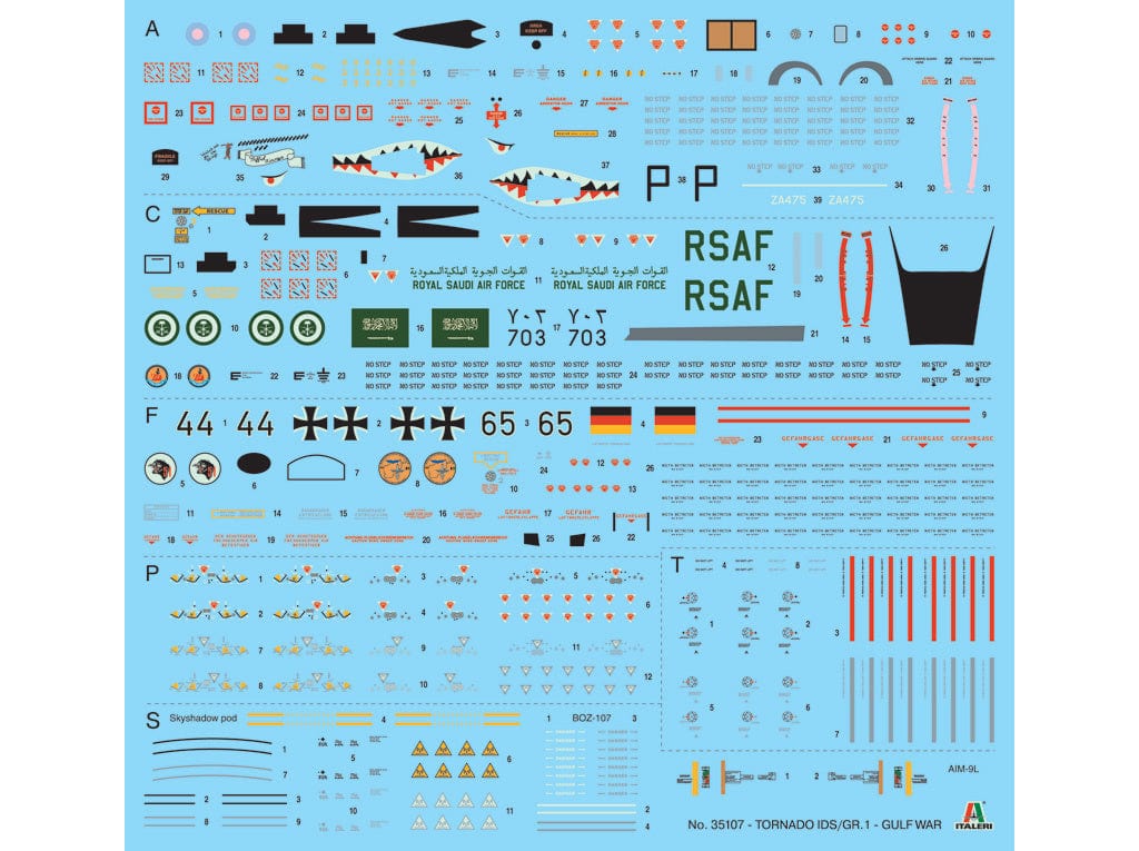 400 - Italeri - W35107 - Panavia Tornado GR1 / IDS [War Thunder] - decals