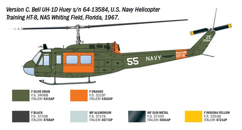 302 - Italeri - 2845 - Agusta-Bell AB 205 / Bell UH-1D Iroquois ‘Huey’ - paint schemes
