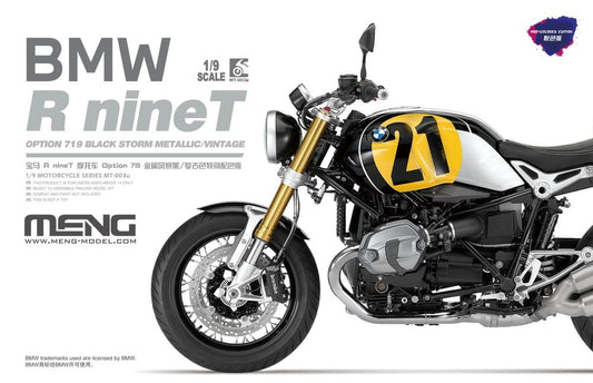 010 - Meng Model - MT-003u - BMW R nineT Option 719 Black Storm Metallic / Vintage [Coloured] - primary image