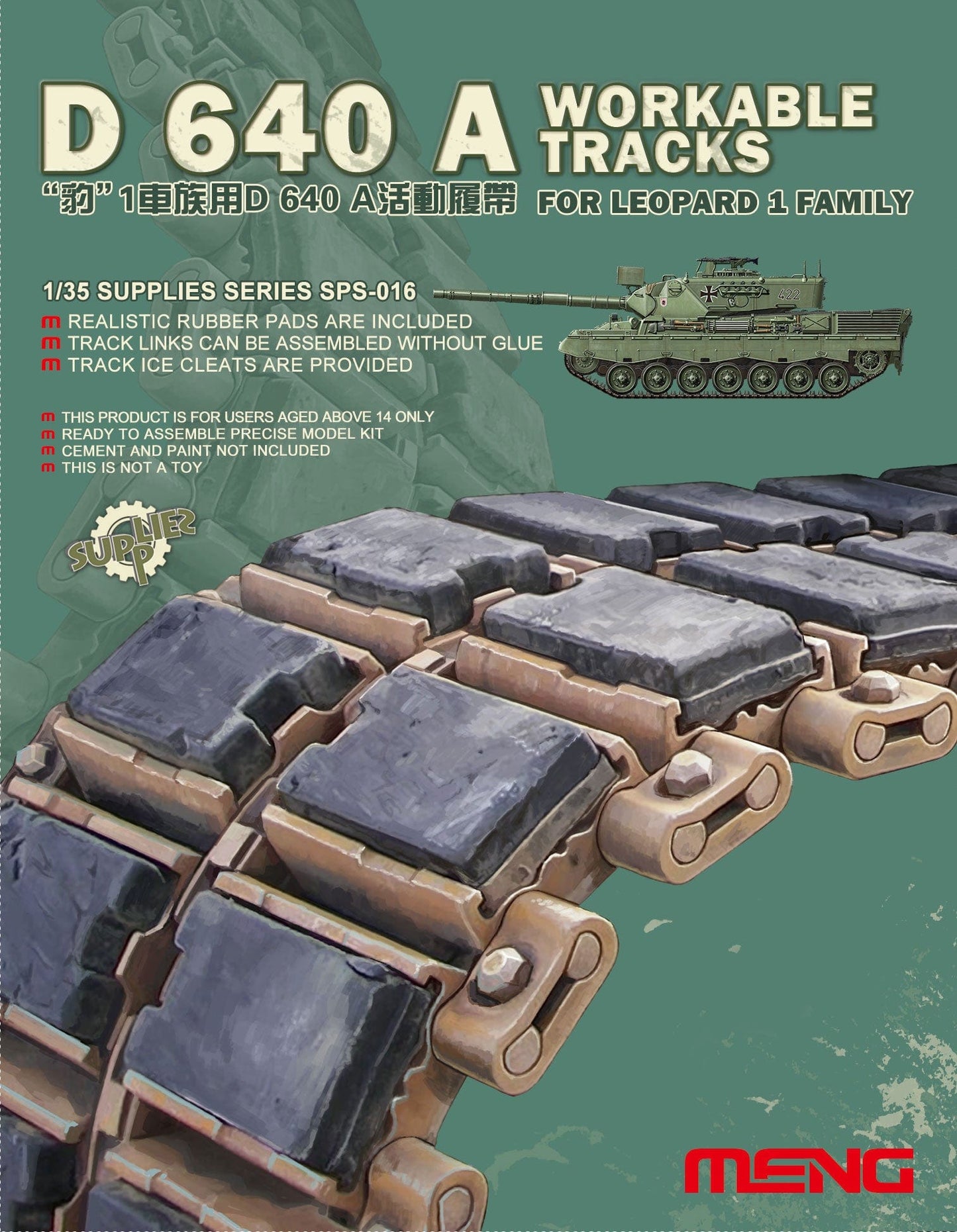 Chenilles utilisables pour Leopard 1 D640A