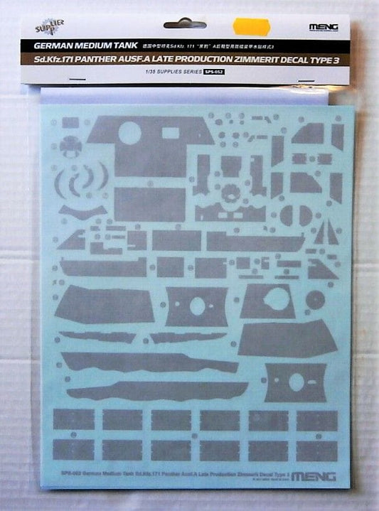 010 - Meng Model - SPS-052 - Pz.Kpfw. V Panther Ausf. A Zimmerit Decal Type 3 - primary image