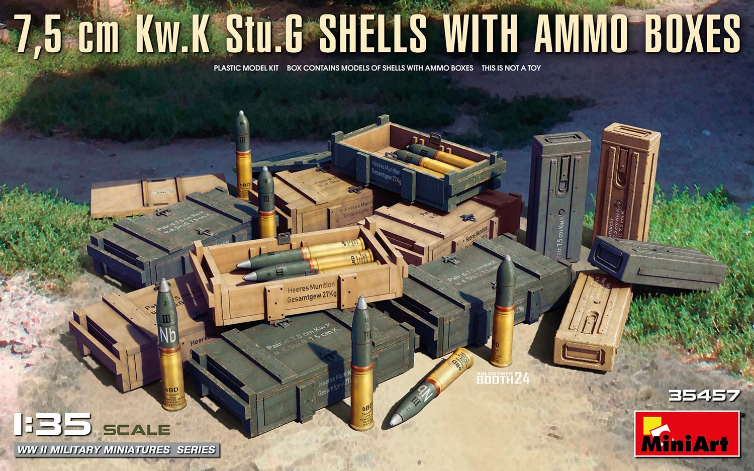 Miniart 1/35 scale 7.5 cm KwK StuG Shells with Ammo Boxes shells and ...