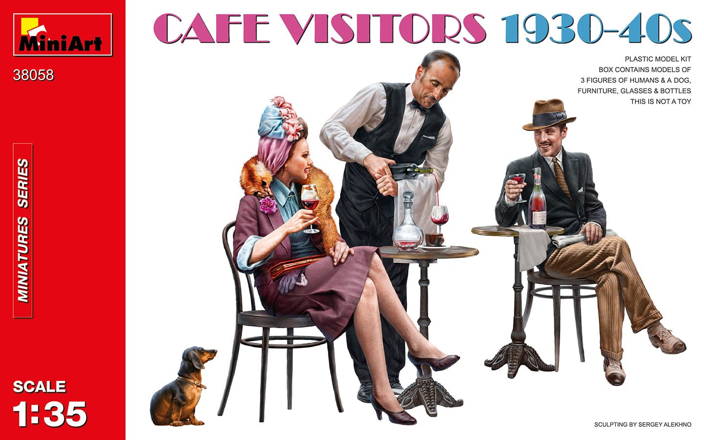 010 - Miniart - 38058 - Cafe Visitors (1930s-40s) - primary image