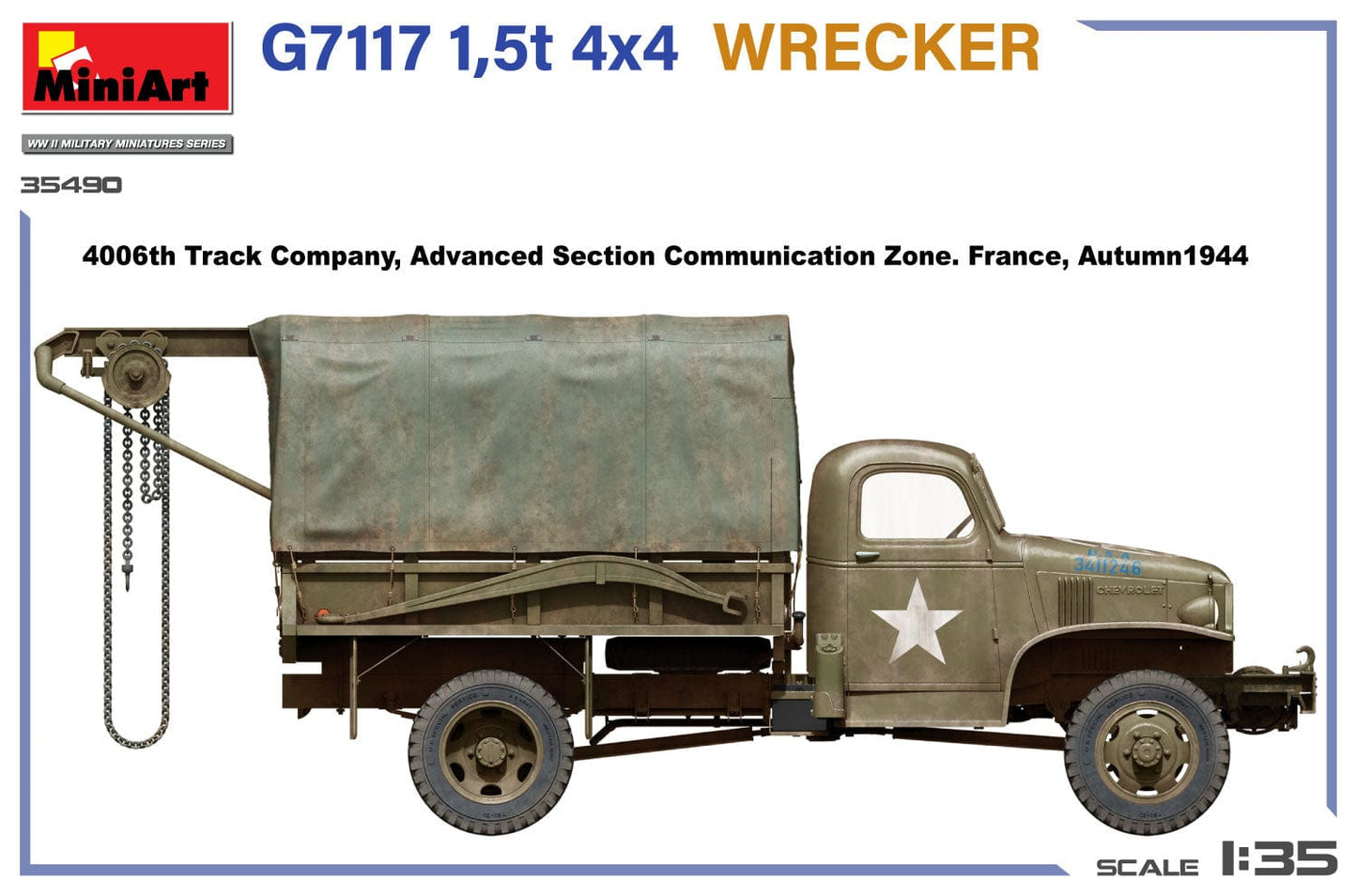 304 - Miniart - 35490 - Chevrolet G7117 1½-ton 4x4 Wrecker - paint schemes