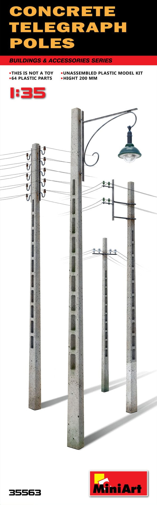 010 - Miniart - 35563 - Concrete Telegraph Poles - primary image