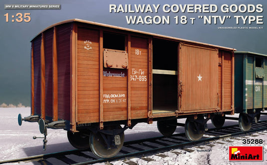 010 - Miniart - 35288 - Covered Goods Wagon 18t NTV Type - primary image