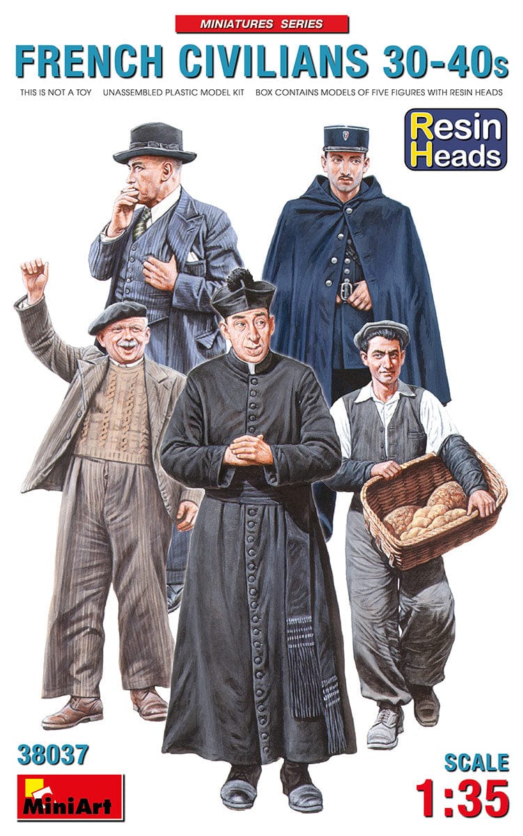 010 - Miniart - 38037 - French Civilians (1930s-40s) - primary image