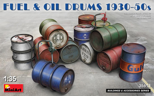 010 - Miniart - 35613 - Fuel and Oil Drums (1930s-50s) - primary image
