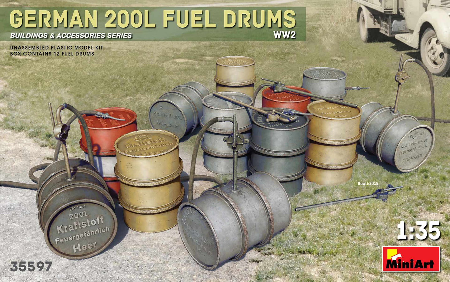 010 - Miniart - 35597 - German 200l Fuel Drums - primary image