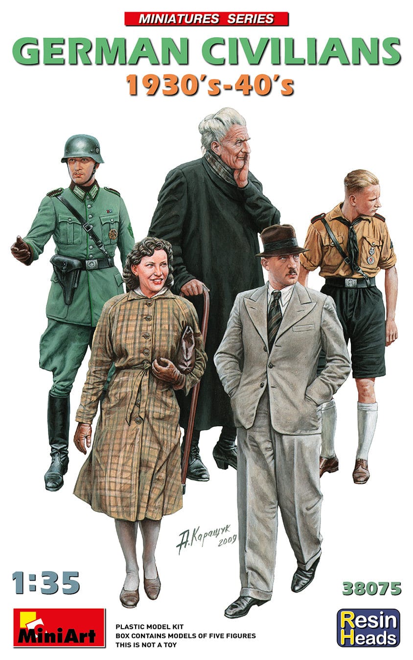 010 - Miniart - 38075 - German Civilians (1930s-40s) resin heads - primary image