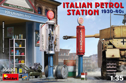 010 - Miniart - 35620 - Italian Petrol Station (1930-40s) - primary image