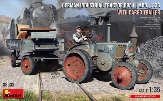 010 - Miniart - 38033 - Lanz Bulldog D8511 (1936) with Trailer - primary image