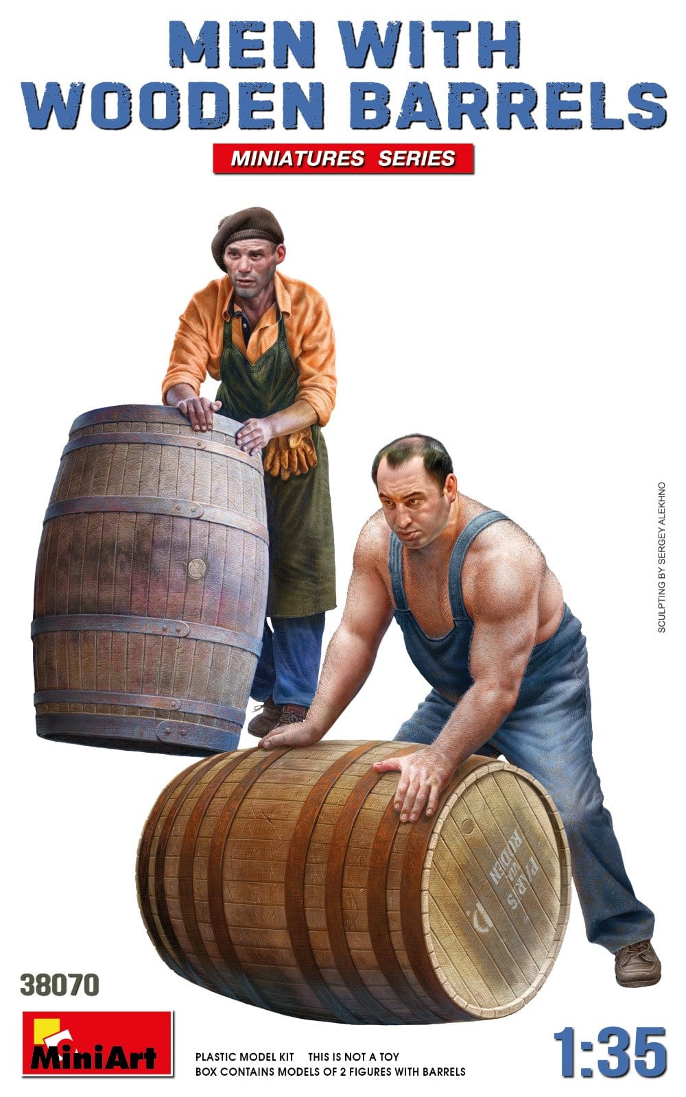 010 - Miniart - 38070 - Men with Wooden Barrels - primary image
