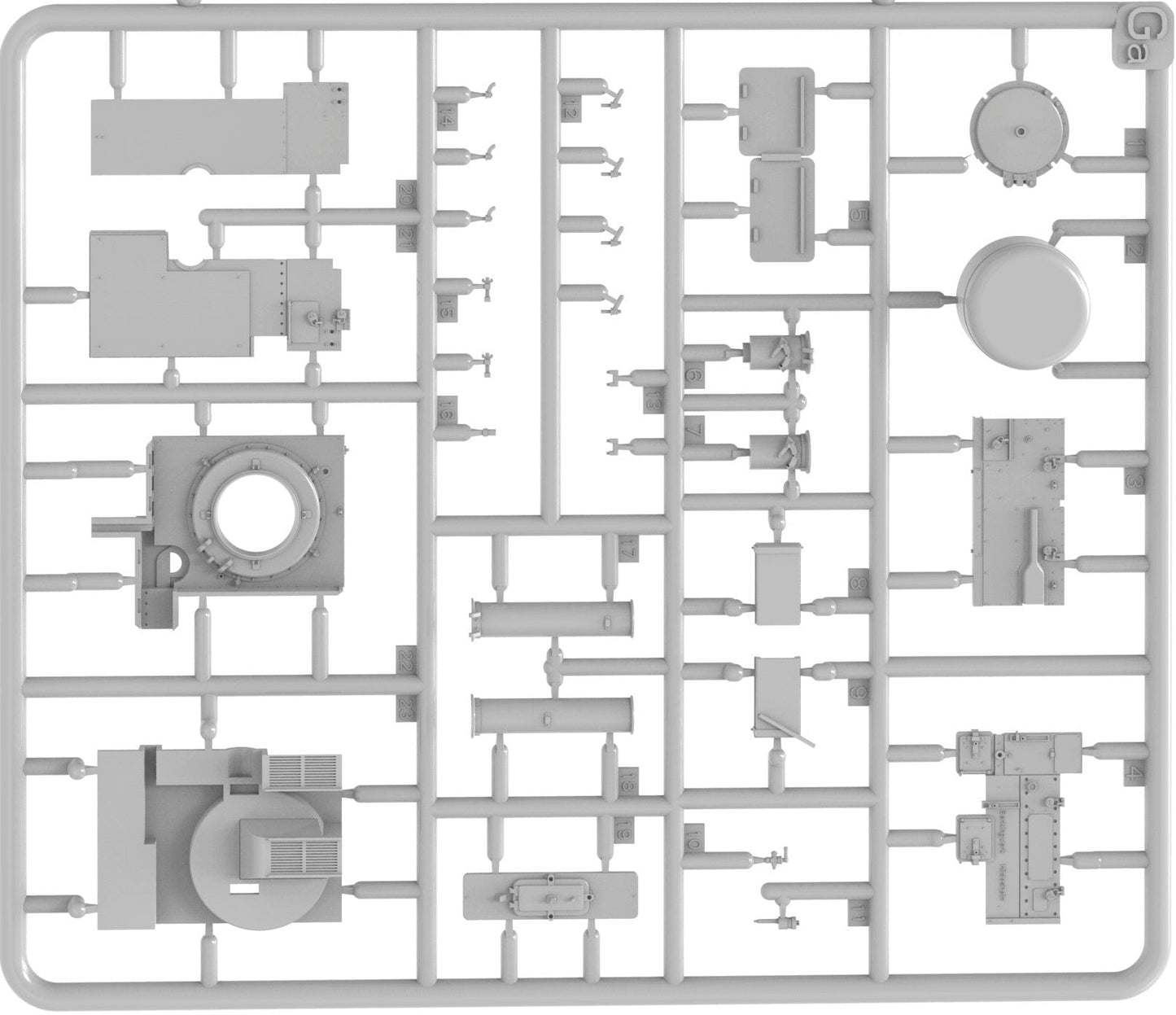 200 - Miniart - 35493 - Steyr RSO/01 Feldküche - sprue
