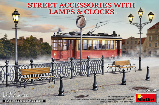 010 - Miniart - 35639 - Street Accessories, Lamps and Clocks - primary image