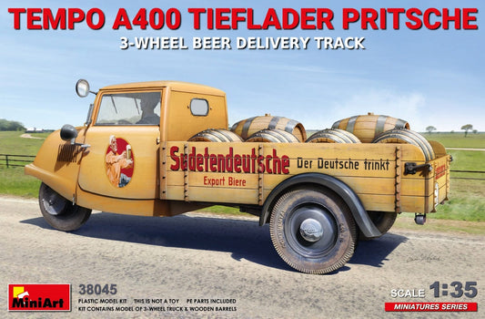 010 - Miniart - 38045 - Tempo A400 Tieflader Pritsche Beer Delivery Truck - primary image