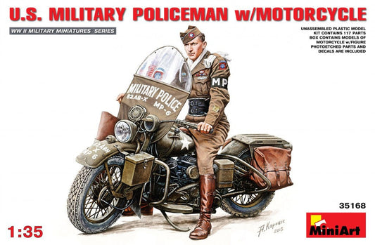010 - Miniart - 35168 - United States Millitary Policeman with Harley-Davidson WL - primary image