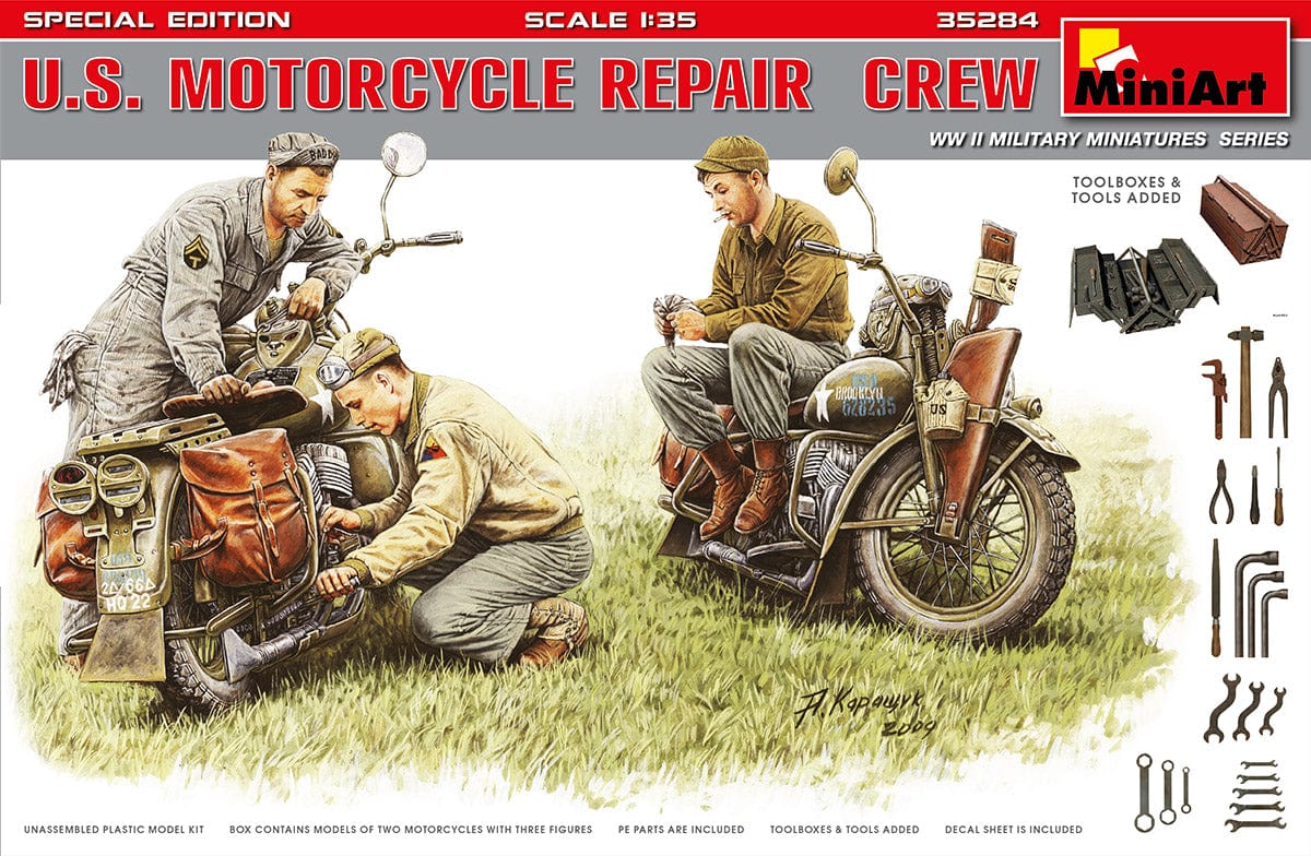 010 - Miniart - 35284 - United States Motorcycle Repair Crew [special edition] - primary image